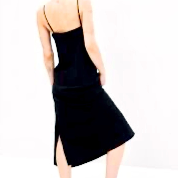 NWT! GAP Velvet Classic Midi Slip Dress size XS in black - Picture 2 of 10